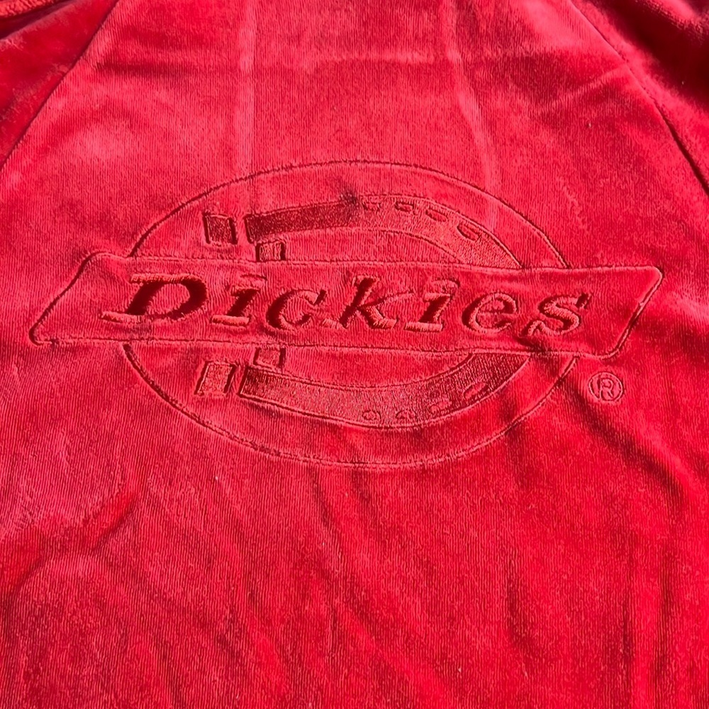 DICKIES WOMEN'S Velour Hoodie Red XS - Picture 4 of 11